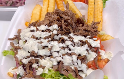 Lamb Shawarma With Chips & Salad